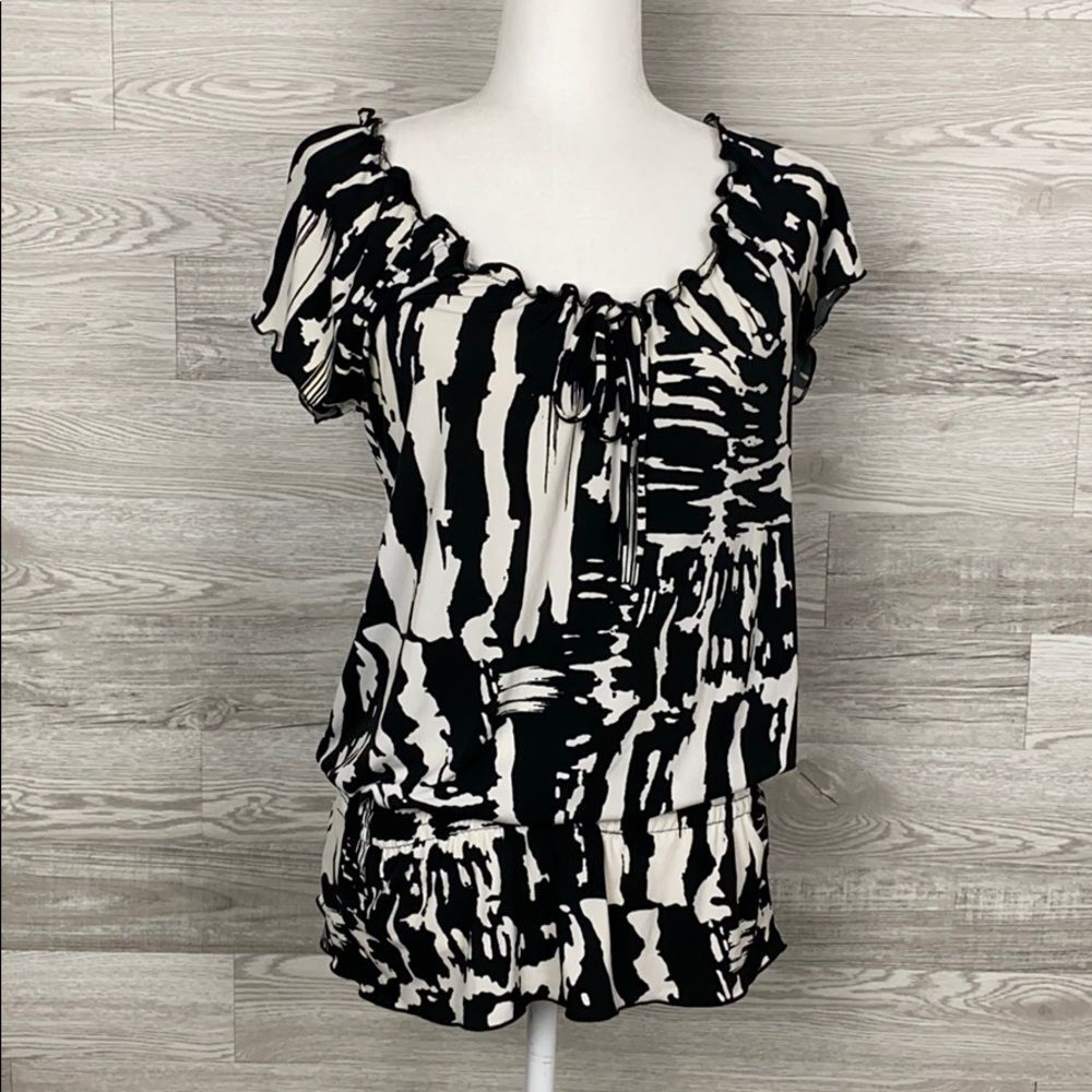 Claudia Richard Vintage Black|White Blouse